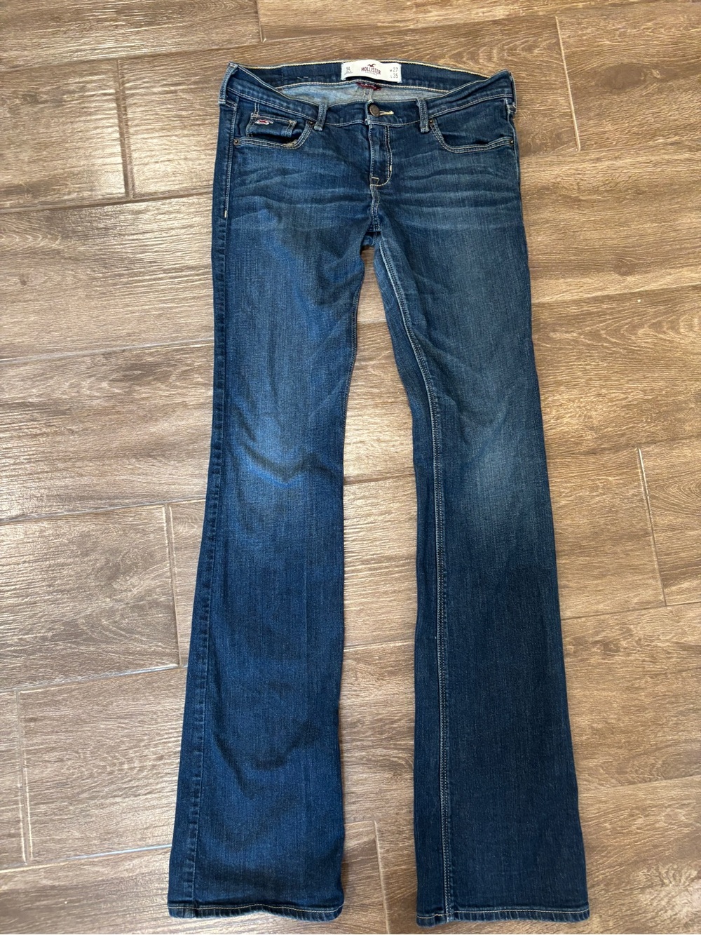 Women’s Hollister Vintage Y2K Sz 5L Social Stretch Low Rise Flare Jean Denim